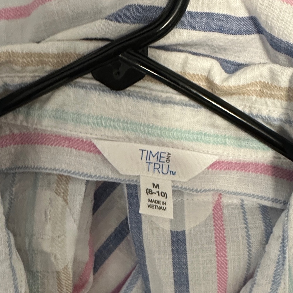Time and Tru Striped Sleeveless Dress - Blue, Pink, White - Picture 2 of 2